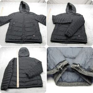 Rag & Bone Down Jacket Mens Medium Black FullZip Hood Lightweight Puff Insulated